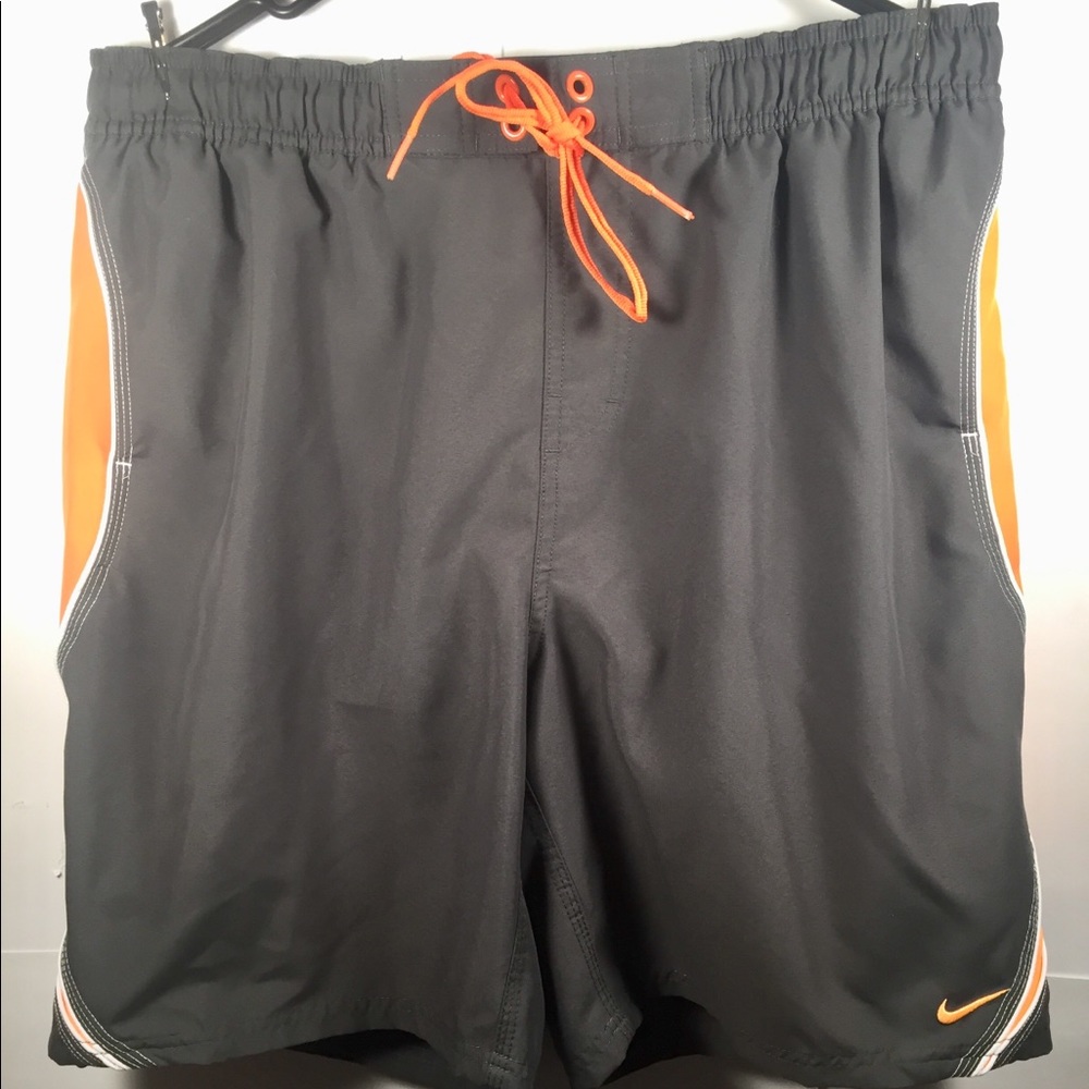 Nike Swim Shorts Gray/Orange Mens Sz L
